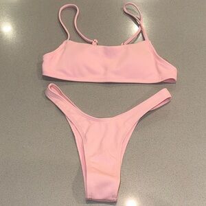 ROMWE Light Pink Bikini Set Size Small
